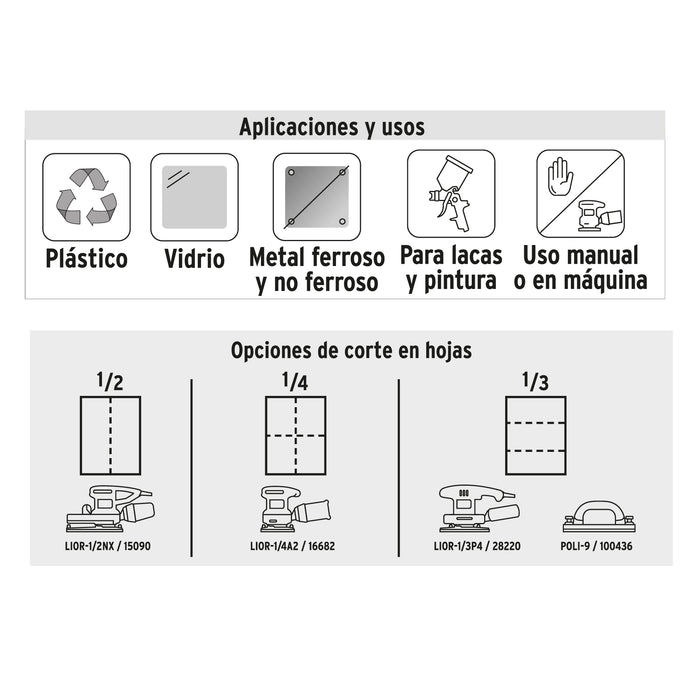Lija de agua grano 2000 microfina carburo de silicio, Truper 11648 LIAG-2000