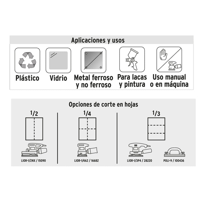 Lija de agua grano 400 de carburo de silicio, Truper 11628 LIAG-400