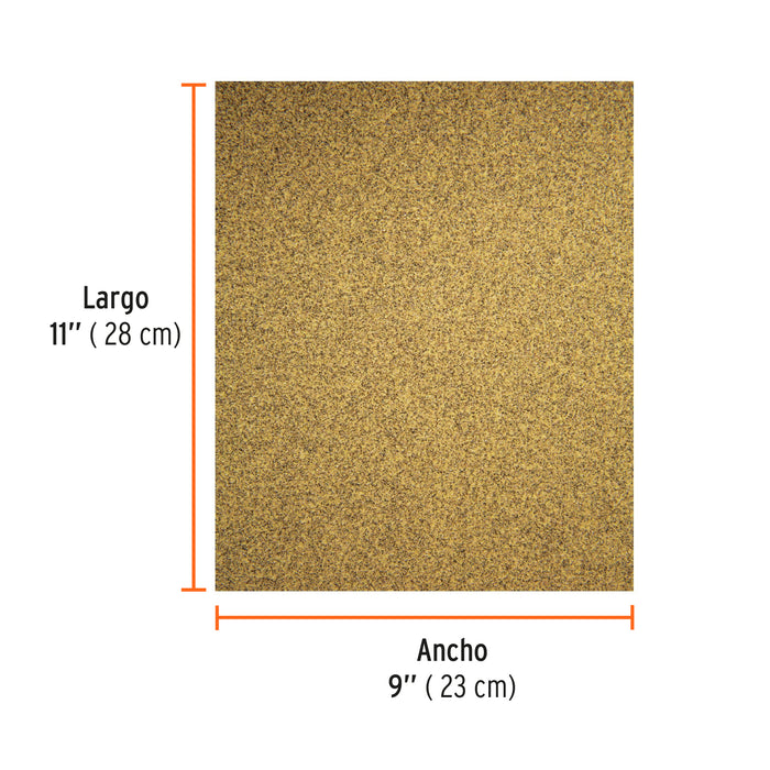 Lija para madera papel cabinet, grano 100, Truper 11611 LIMA-100