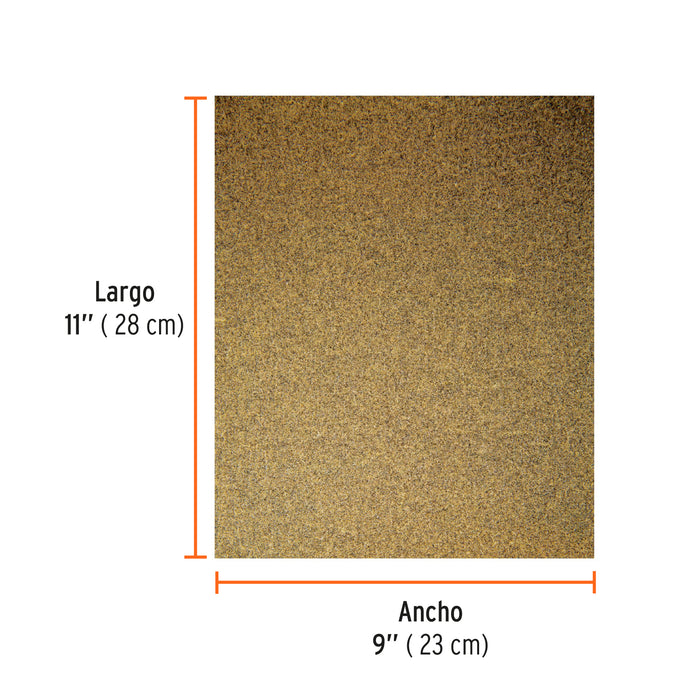 Lija para madera papel cabinet, grano 180, Truper 11614 LIMA-180