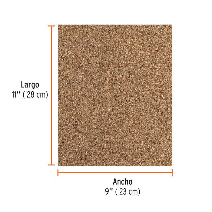 Lija para madera papel cabinet, grano 40, Truper 11607 LIMA-40