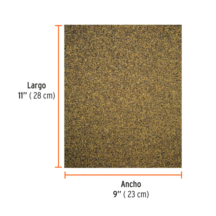 Lija para madera papel cabinet, grano 60, Truper 11609 LIMA-60