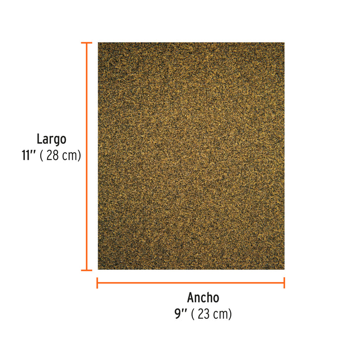 Lija para madera papel cabinet, grano 80, Truper 11610 LIMA-80