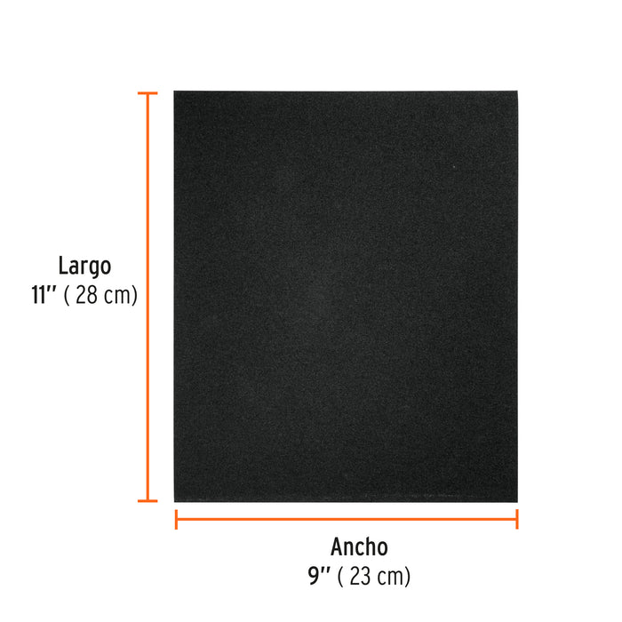 Lija de esmeril negra grano 120 de óxido de aluminio, Truper 11603 LIME-120