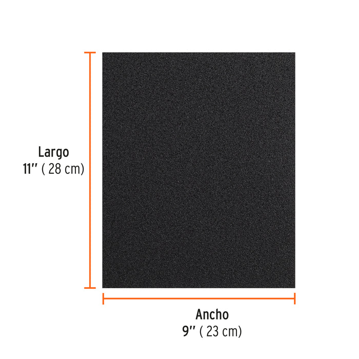 Lija de esmeril negra grano 50 de óxido de aluminio, Truper 11601 LIME-50
