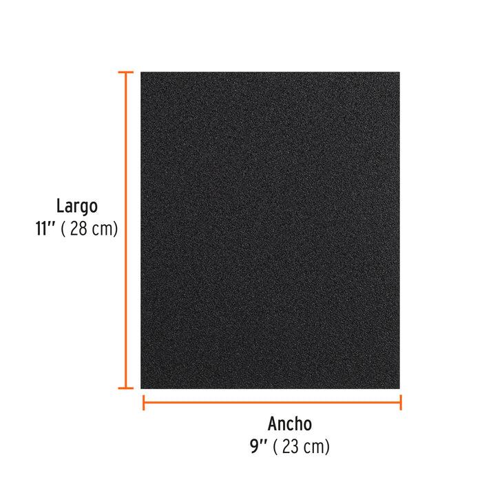 Lija de esmeril negra grano 80 de óxido de aluminio, Truper 11602 LIME-80