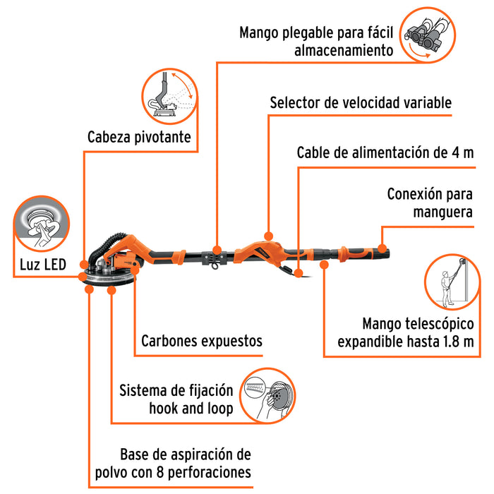 Lijadora de pared y techo 9", 750 W 103670 (LIPA-9A)