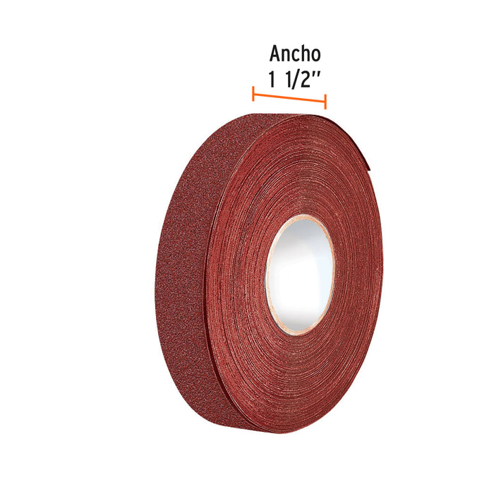Rollo de 45 m de lija para plomero grano 120 ancho 1-1/2' Código: 11663