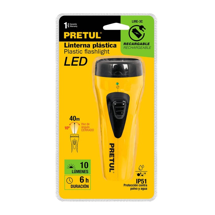 Linterna recargable de LED, 10 lúmenes, Pretul Código: 24088