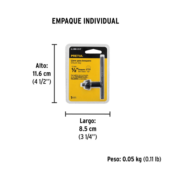 Llave para broquero de 1/2', Pretul Código: 27036