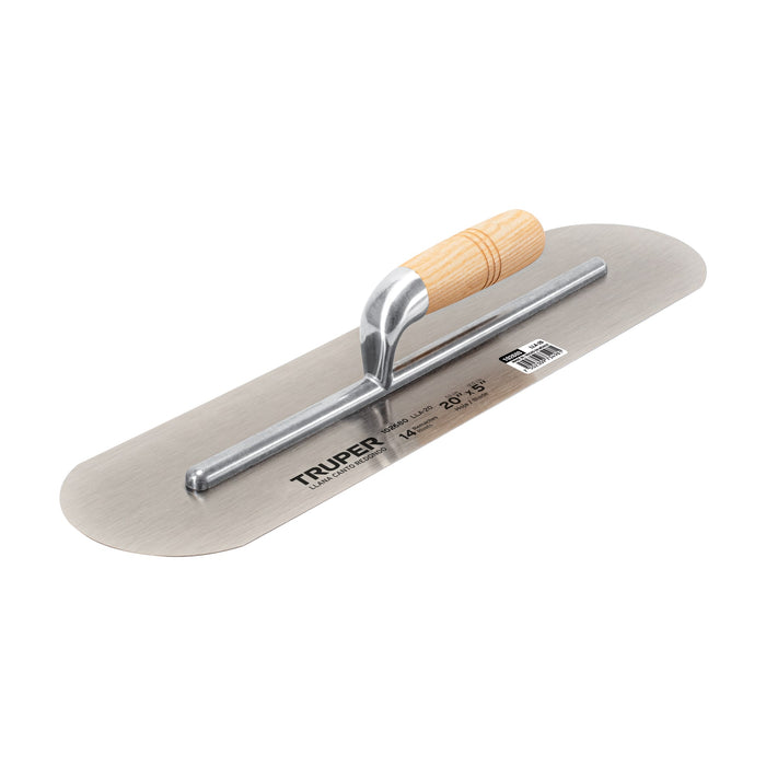 Llana canto redondo 20' x 5' con mango de madera, Truper 102680 LLA-20