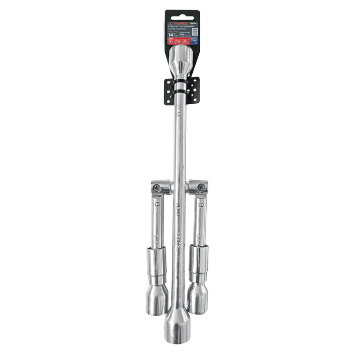 Llave de cruz 14' pulida y cromada, Truper 102635 LLCR-14