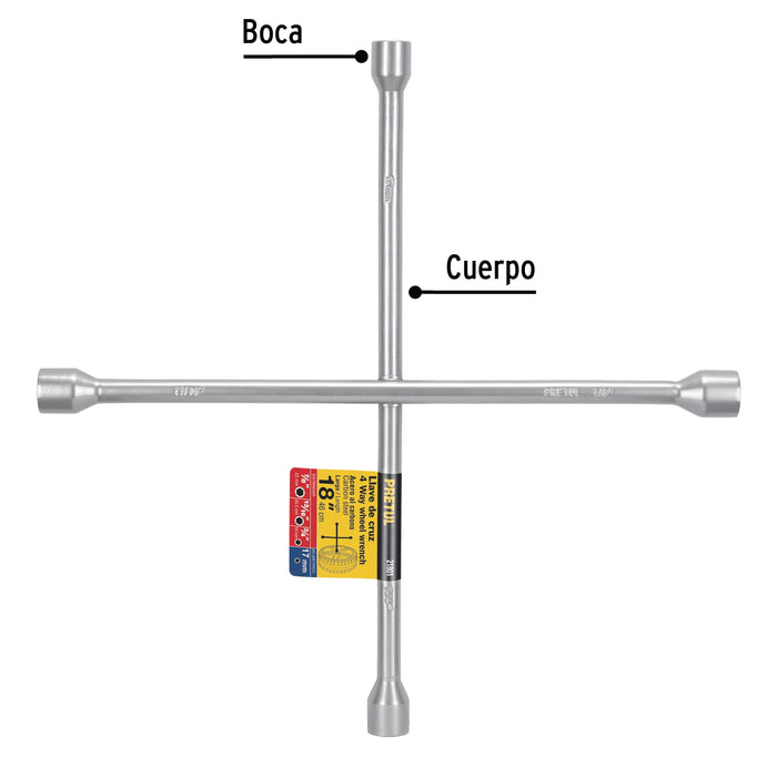 Llave de cruz 18' galvanizada, Pretul 21801 LLCR-18P