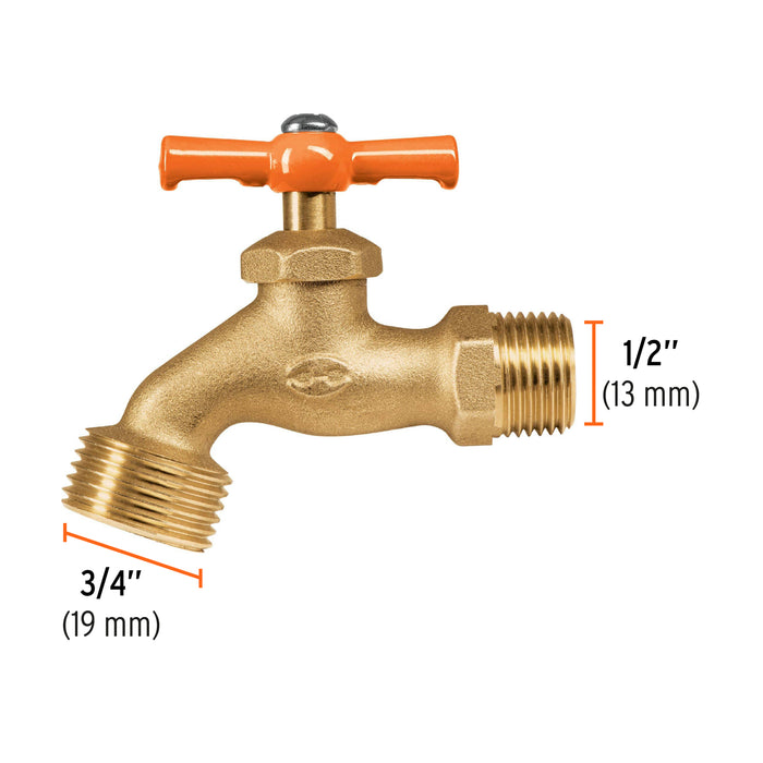 Llave para manguera, de latón, 140 g, 1/2', a granel, Truper 100817 LLJ-140T
