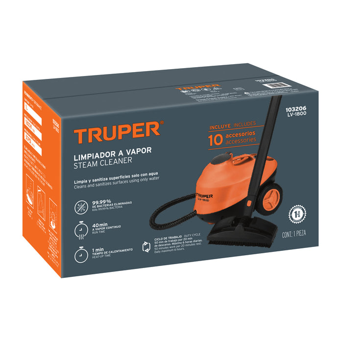 Limpiador a vapor, 1800W, Truper 103206 LV-1800