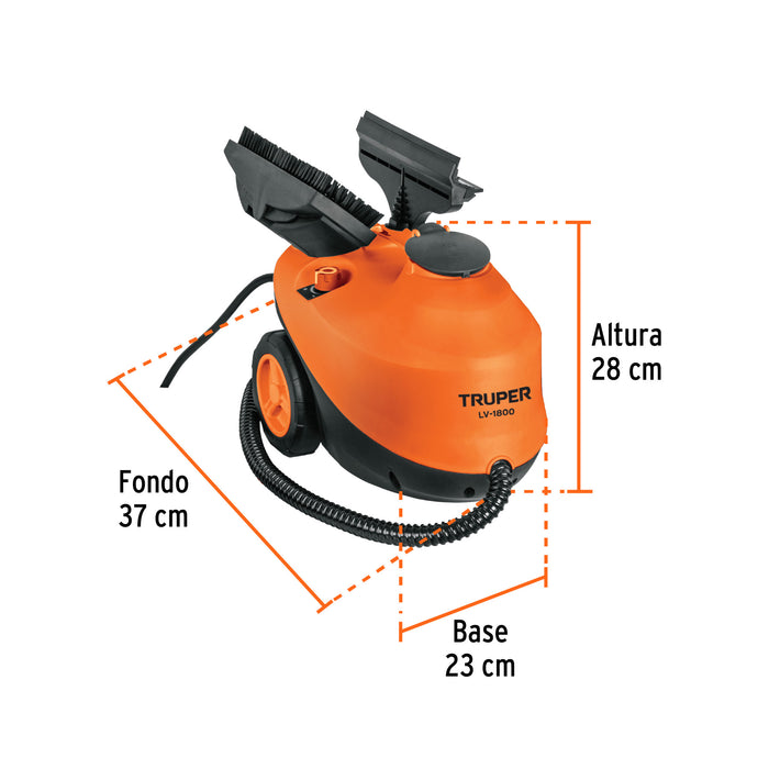 Limpiador a vapor, 1800W, Truper 103206 LV-1800