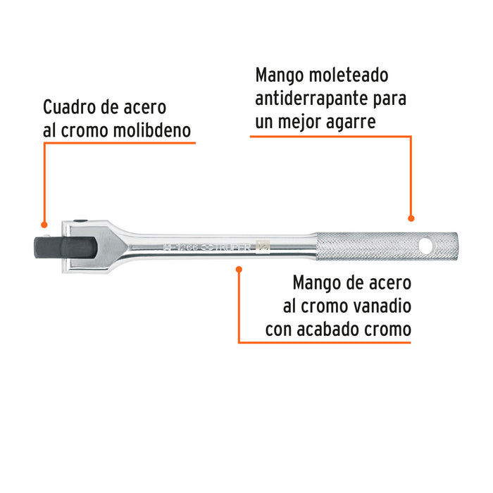 Mango articulado con cuadro de 1/2', largo 10', Truper 13922 M-1266