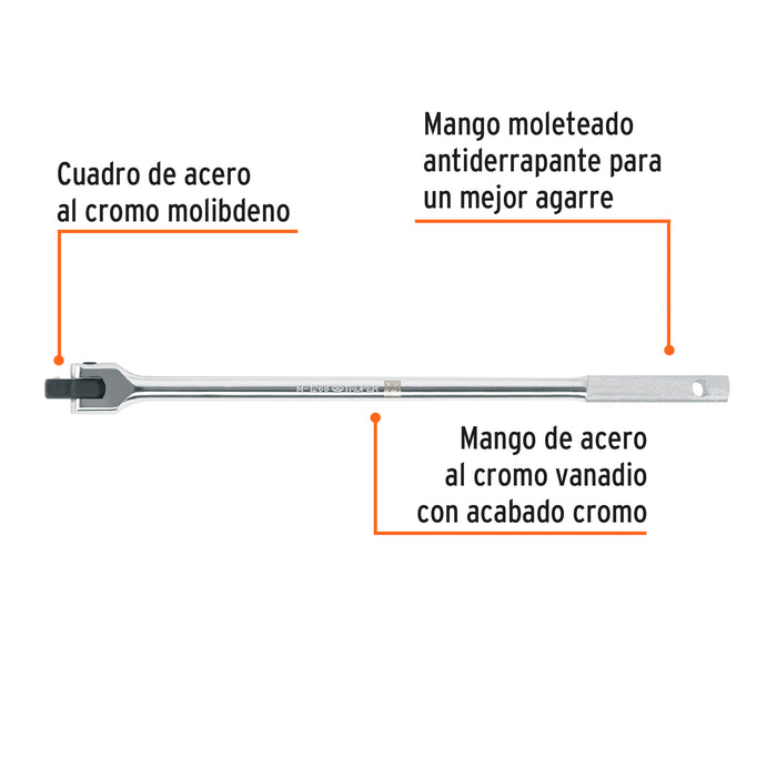 Mango articulado con cuadro de 1/2', largo 17', Truper 13412 M-1268