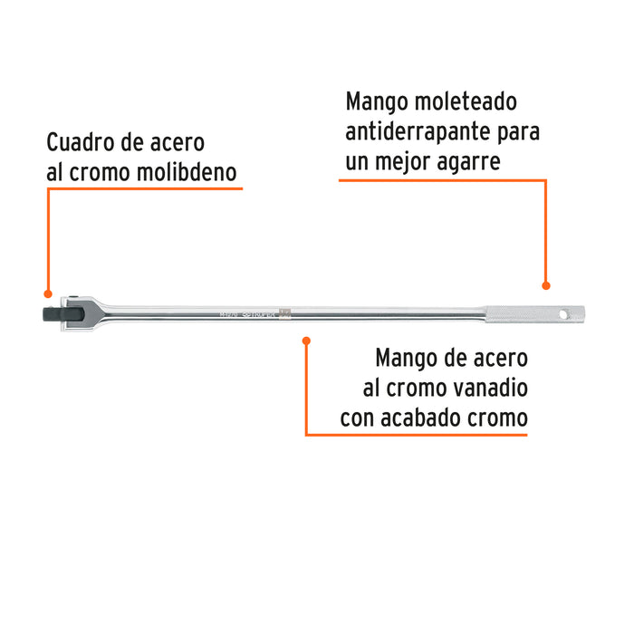 Mango articulado con cuadro de 1/2', largo 18', Truper 13924 M-1270