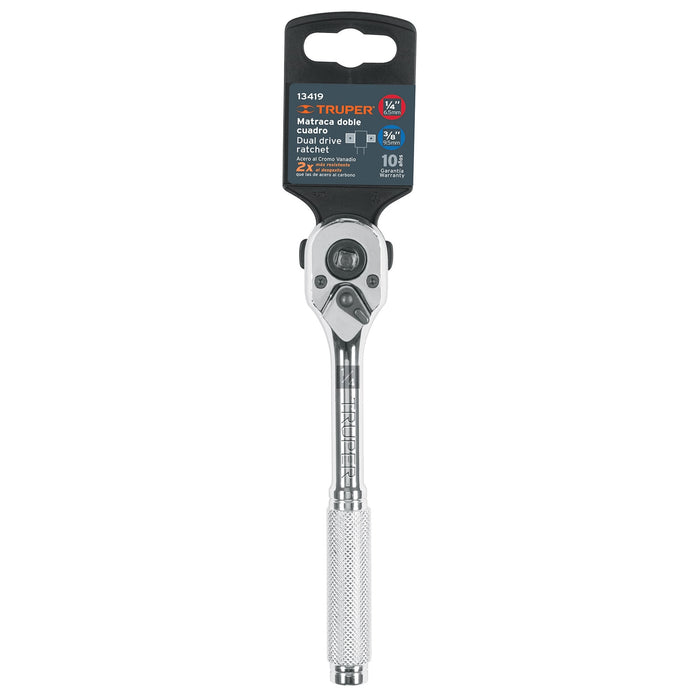 Matraca doble cuadros 1/4'y 3/8', Truper 13419 M-1438