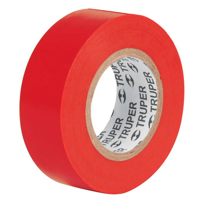 Cinta de aislar de 9 m x 19 mm, roja, Truper 13513 M-22R