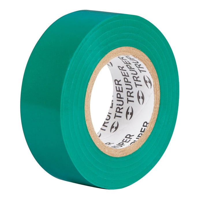 Cinta de aislar de 9 m x 19 mm, verde, Truper 13511 M-22V
