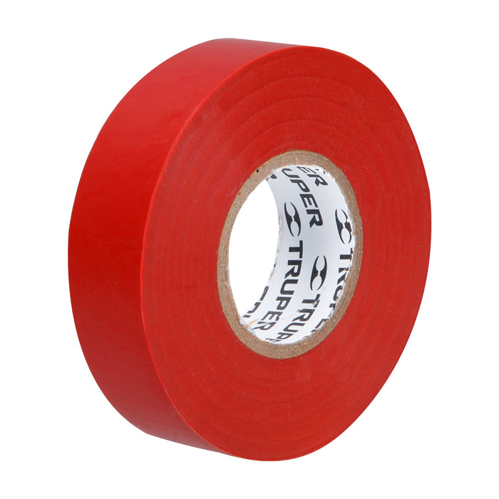 Cinta de aislar de 18 m x 19 mm, roja, Truper 12504 M-33R