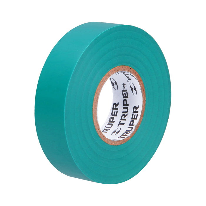 Cinta de aislar de 18 m x 19 mm, verde, Truper 12502 M-33V