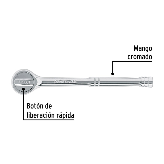 Matraca cuadro 3/8' liberación rápida cabeza redonda, Pretul Código: 27352