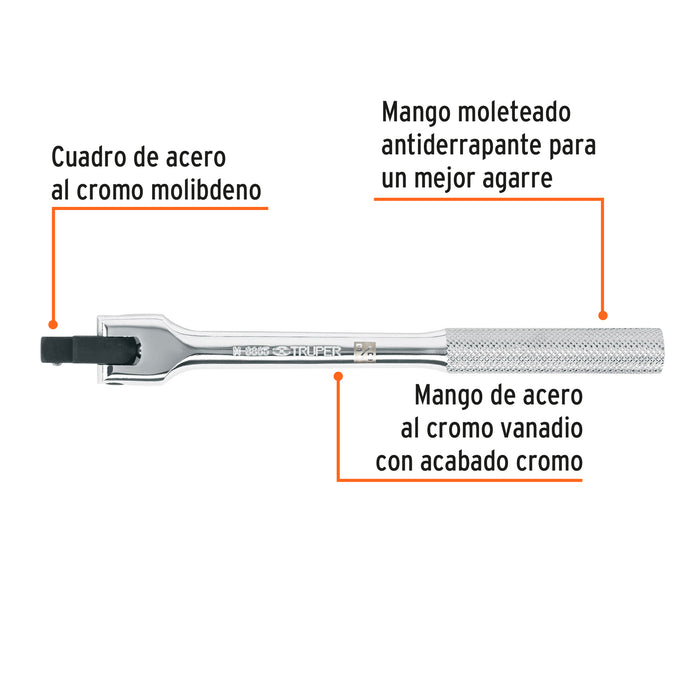 Mango articulado de 7-1/2' x 13 mm para dados cuadro 3/8' 13661 M-3865
