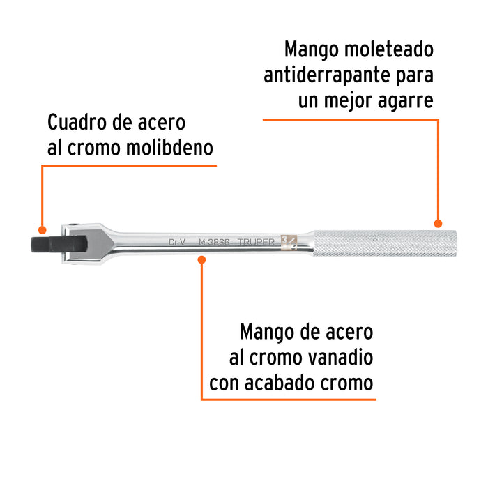 Mango articulado de 10' x 13 mm para dados cuadro 3/8' 103059 M-3866