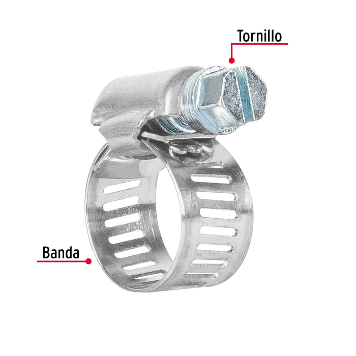 Bolsa c/4 abrazaderas sin fin # 4, 3/8 - 5/8', Truper 10021 M-4B