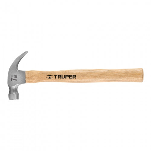 Martillo pulido 7 oz uña curva, mango madera, Truper 16750 MA-7