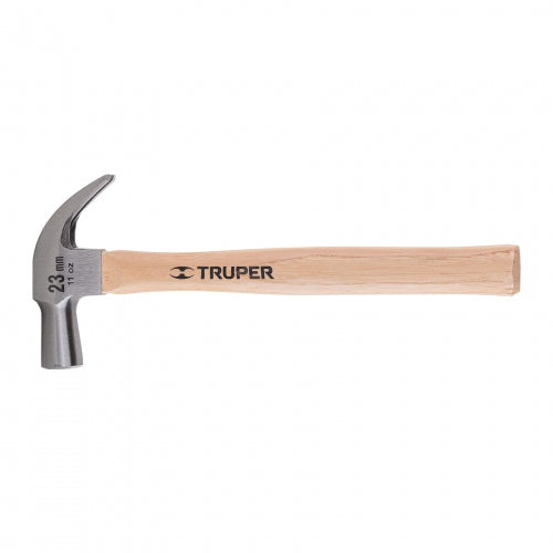 Martillo cabeza cónica 23 mm uña curva, mango madera, Truper 10557 MAC-23