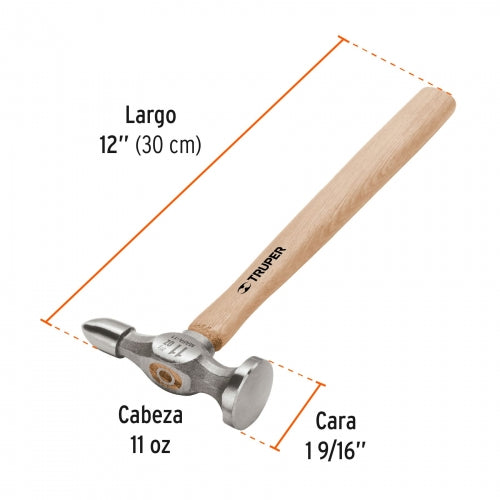 Martillo desabollador 11 oz fino, mango 12', Truper 16865 MAFA-11