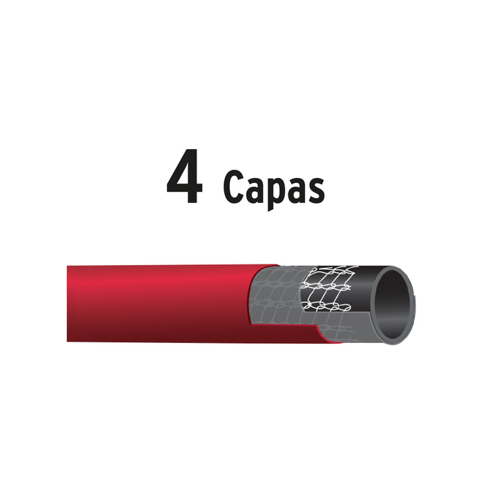 Metro de manguera 1' 4 capas en rollo de 50 m, Truper 11129 MAN-1X