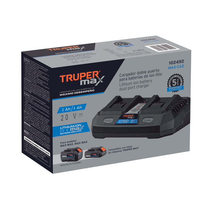Cargador de baterías ion litio 20 V Truper MAX 101408 MAX-CA