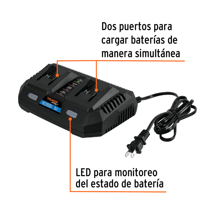 Cargador de baterías ion litio 20 V Truper MAX 101408 MAX-CA