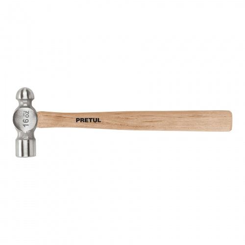 Martillo pulido de bola 16 oz mango madera, Pretul 22658 MB-16P