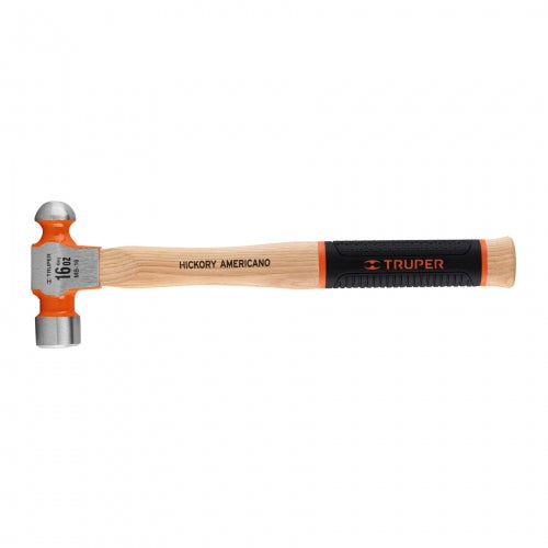 Martillo pulido de bola 16 oz mango hickory, Truper Grip 16902 MB-16