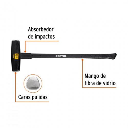 Marro tipo Nevada 10 lbs. mango 36', Pretul 22206 MD-10MP