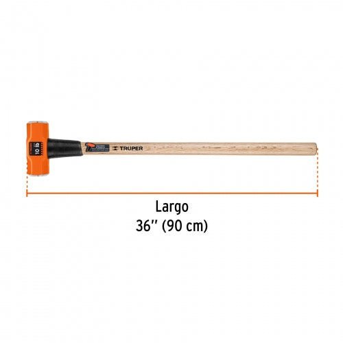 Marro octagonal 10 lb, mango de madera 36', Truper 16512 MD-10M