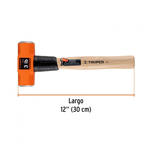 Marro octagonal 3 lb, mango de madera 12', Truper 16507 MD-3M