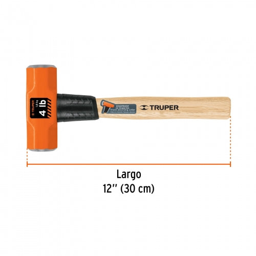Marro octagonal 4 lb, mango de madera 12', Truper 16508 MD-4M