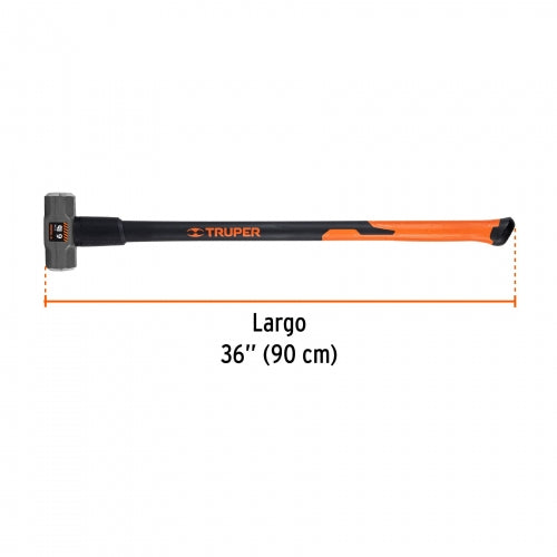 Marro octagonal 6 lb, mango fibra de vidrio 36', Truper 19884 MD-6F