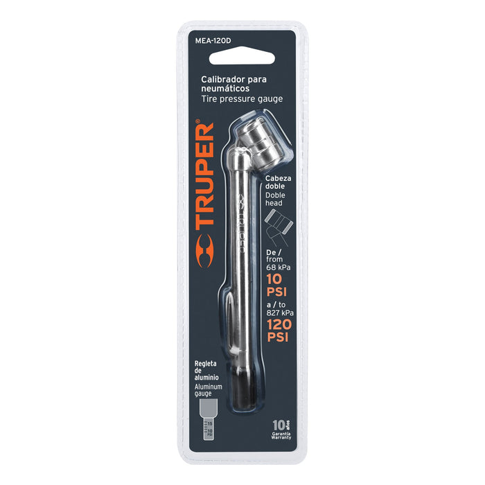 Calibrador de presión 120 psi cabeza doble, Truper 19099 MEA-120D