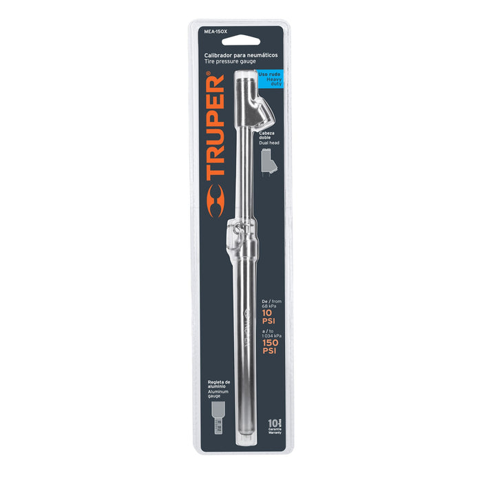 Calibrador de presión 150 psi cabeza doble, uso rudo, Truper 18243 MEA-150X
