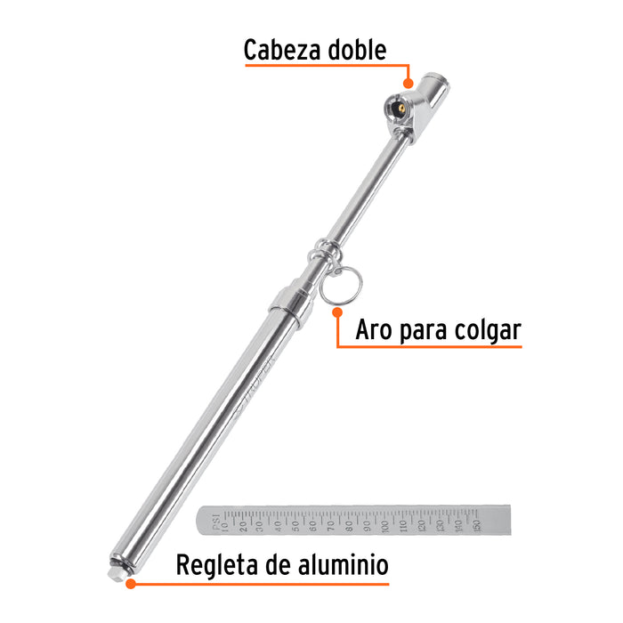 Calibrador de presión 150 psi cabeza doble, uso rudo, Truper 18243 MEA-150X