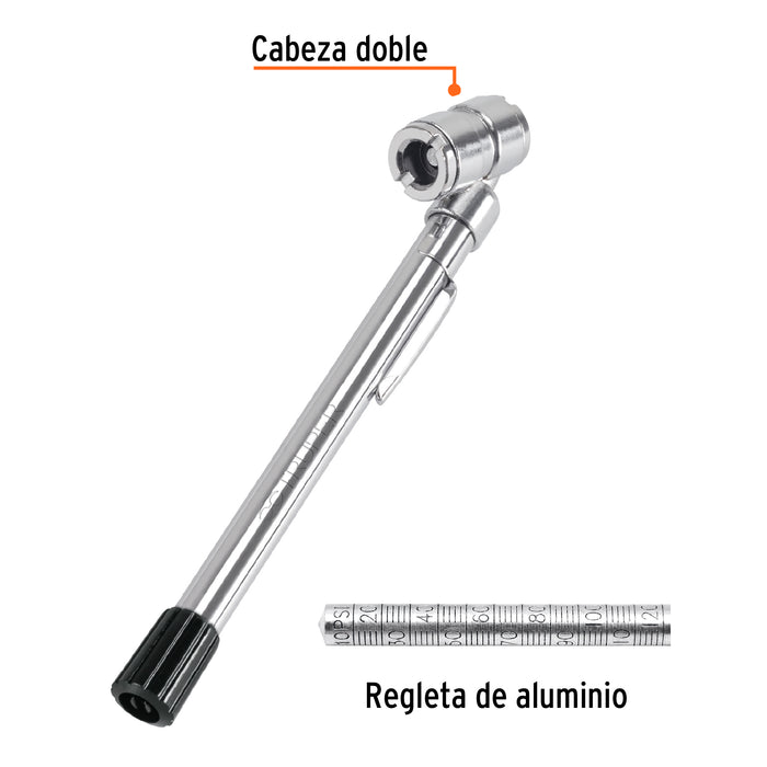 Calibrador de presión 160 psi cabeza doble, Truper 19100 MEA-160D