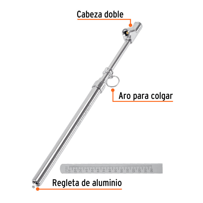 Calibrador de presión 200 psi cabeza doble, uso rudo, Truper 18244 MEA-200X